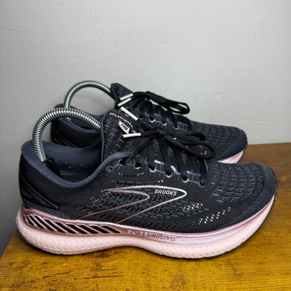 Brooks Glycerin GTS 19 Running Shoes Womens Size 8.5 Black Pink 1203441B074 - Picture 1 of 7